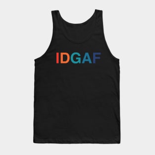 IDGAF I Don't Give A F*** (Retro Rainbow Text) Tank Top